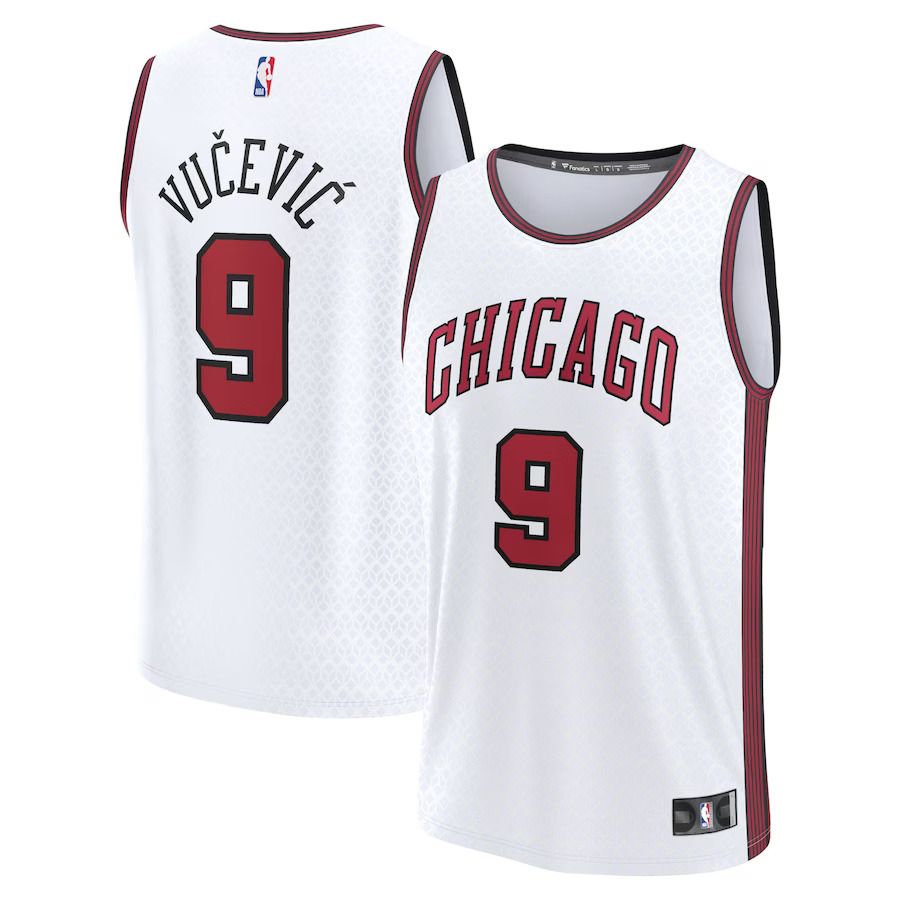 Men Chicago Bulls #9 Nikola Vucevic Fanatics Branded White 2022-23 Fastbreak NBA Jersey->chicago bulls->NBA Jersey
